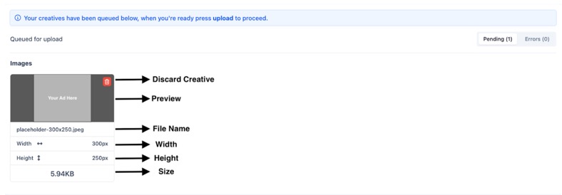 Upload native creative